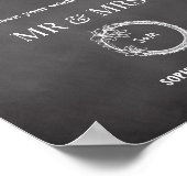 Livre d'invité noir blanc Mariage rustique Poster (Coin)