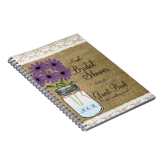 Livre d'invité Pays-Nuptiale rustique de douche de (Côté Droit)