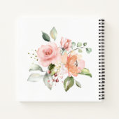 Livre d'invité Peach Peach Pink White Green Floral (Dos)