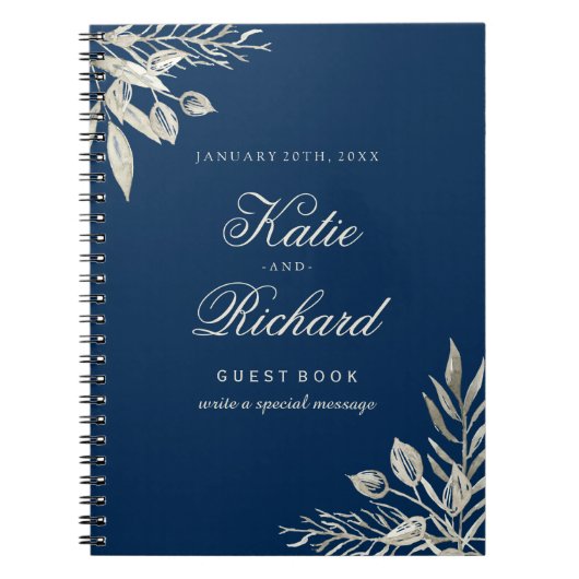 Livre d'invité personnalisable de mariage d'hiver (Devant)