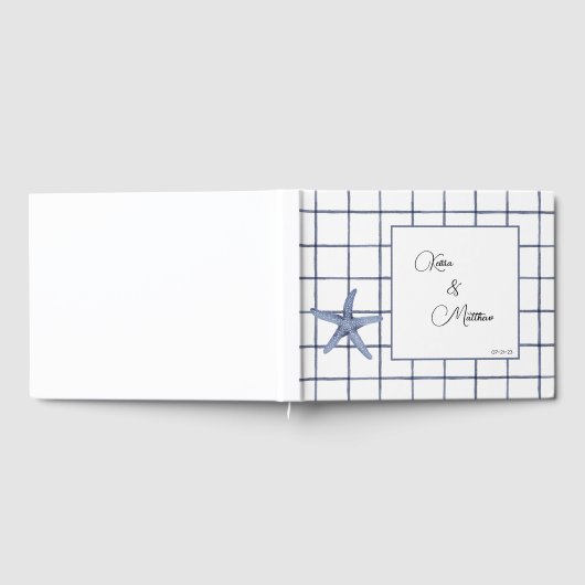 Livre d'invité personnalisé Blue Tropical Watercol (Complet)