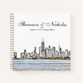 Livre d'invité personnalisé Chicago Skyline (Devant)