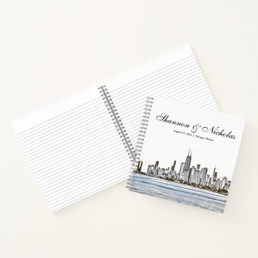 Livre d'invité personnalisé Chicago Skyline (Intérieur)