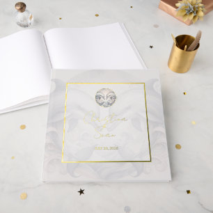 Livre d'invité personnalisé Dolphin Mariage Foil
