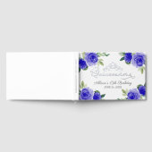 Livre d'invité Quinceanera Floral bleu foncé (Complet)