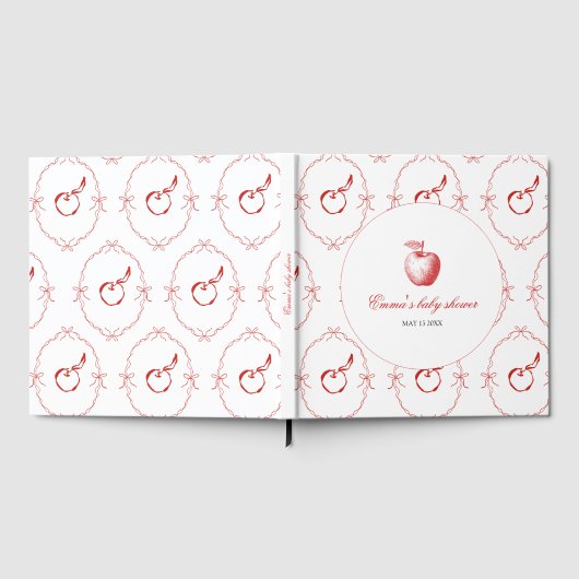 Livre d'invité Red Apple Baby shower (Complet)