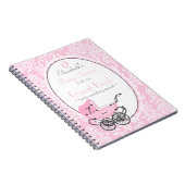 Livre d'invité rose de baby shower de damassé et (Côté Droit)