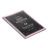 Livre d'invité rose de baby shower d'empreintes de (Côté Droit)