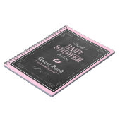 Livre d'invité rose de baby shower d'empreintes de (Côté gauche)