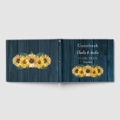 Livre d'invité Rustic Blue Sunflower Mariage (Complet)
