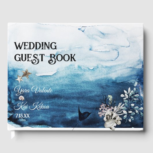 Livre d'invité Rustic Ocean Mariage (Recto)