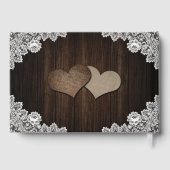 Livre d'invité Rustic Purple et Blue Floral Mariag (Verso)