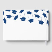 Livre d'invité Simple Blue White Graduation (Verso)