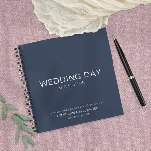 Livre d'invité simple Custom Navy Blue Mariage