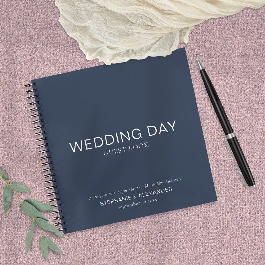 Livre d'invité simple Custom Navy Blue Mariage