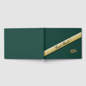 Livre d'invité simple Hunter Green et Gold Mariage (Complet)