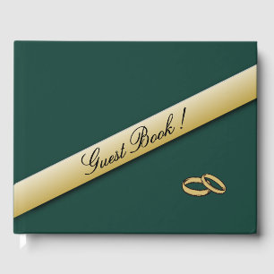 Livre d'invité simple Hunter Green et Gold Mariage