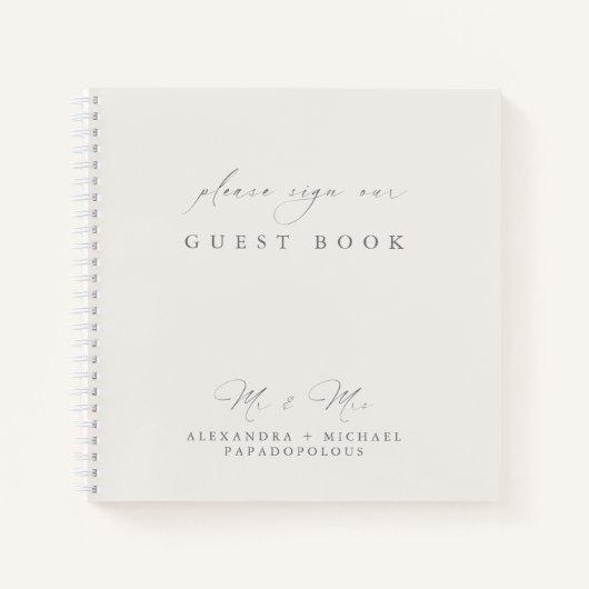 Livre d'invité Simple Modern Elegant Wedding (Devant)