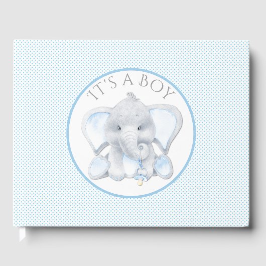 Livre d'invité sur le Baby shower éléphant (Recto)