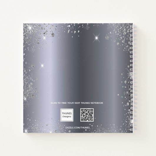 Livre d'invité Sweet 16 argent nom de parties scin (Dos)