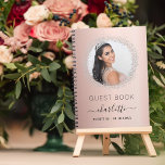 Livre d'invité Sweet 16 rose or argent photo<br><div class="desc">Un livre d'or pour une fête féminine et glamour Sweet 16,  16e anniversaire.  Un or rose élégant,  arrière - plan roux avec parties scintillant faux argent scintille autour de la photo.  Ajoutez votre nom,  votre âge,  votre date et une photo.</div>