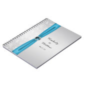 Livre d'invité turquoise argenté de pierres gemmes (Côté gauche)