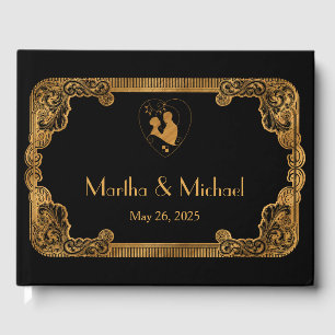 Livre d'invité vintage Gold Foil Mariage