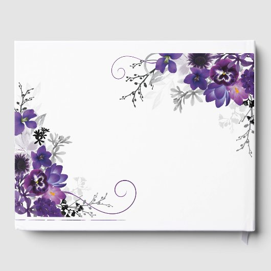 Livre d'Invité Violet Floral (Verso)