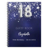 Livre d'invités 18e anniversaire marine bleu argen (Devant)