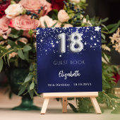 Livre d'invités 18e anniversaire marine bleu argen