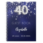 Livre d'invités 40e anniversaire marine bleu argen (Devant)