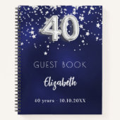 Livre d'invités 40e anniversaire marine bleu argen (Devant)