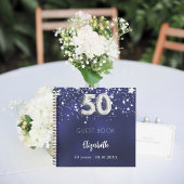 Livre d'invités 50e anniversaire marine bleu argen