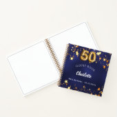 Livre d'invités 50e anniversaire marine bleu or ét (Intérieur)