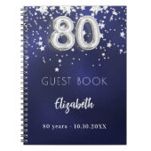 Livre d'invités 80e anniversaire marine bleu argen (Devant)
