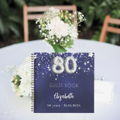 Livre d'invités 80e anniversaire marine bleu argen