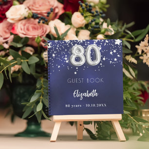 Livre d'invités 80e anniversaire marine bleu argen