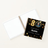 Livre d'invités 80e anniversaire noir étoiles d'or (Intérieur)