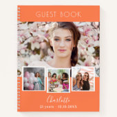 Livre d'invités a donné naissance corail orange ph (Devant)