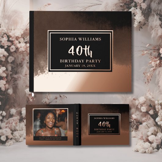 Livre d'invités Anniversaire Foil Élégant Photo & 