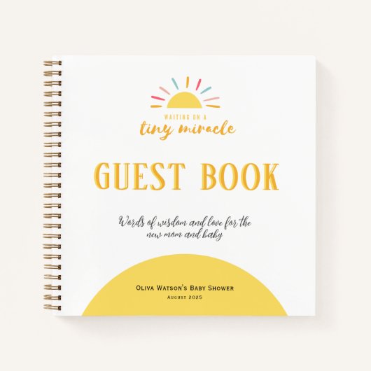 Livre d'invités, Baby shower minuscule Miracle Sun (Devant)