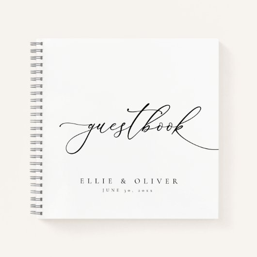 Livre d'invités Black & White Elegant Wedding (Devant)