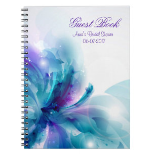 Livre d'invités Blue & Purple Abstrait Fête des ma
