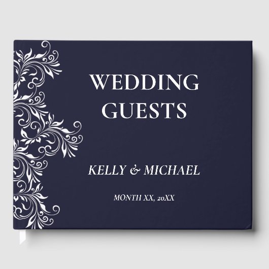 Livre d'invités de mariage élégant de la Marine et (Recto)