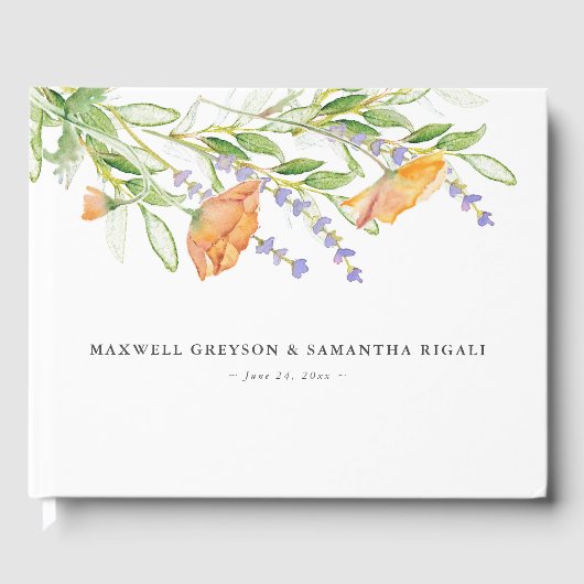 Livre d'invités de mariage personnalisé Aquarelle (Recto)