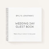 Livre d'invités du jour de mariage noir simple (Devant)