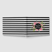 Livre d'invités Fête des mariées rayée noire (Complet)