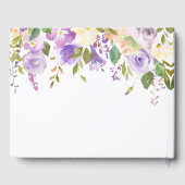 Livre d'invités fleuris mauve, mariage mauve (Verso)