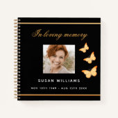 Livre d'invités funérailles funéraires noir photo  (Devant)