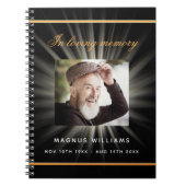 Livre d'invités funérailles funéraires noir photo  (Devant)